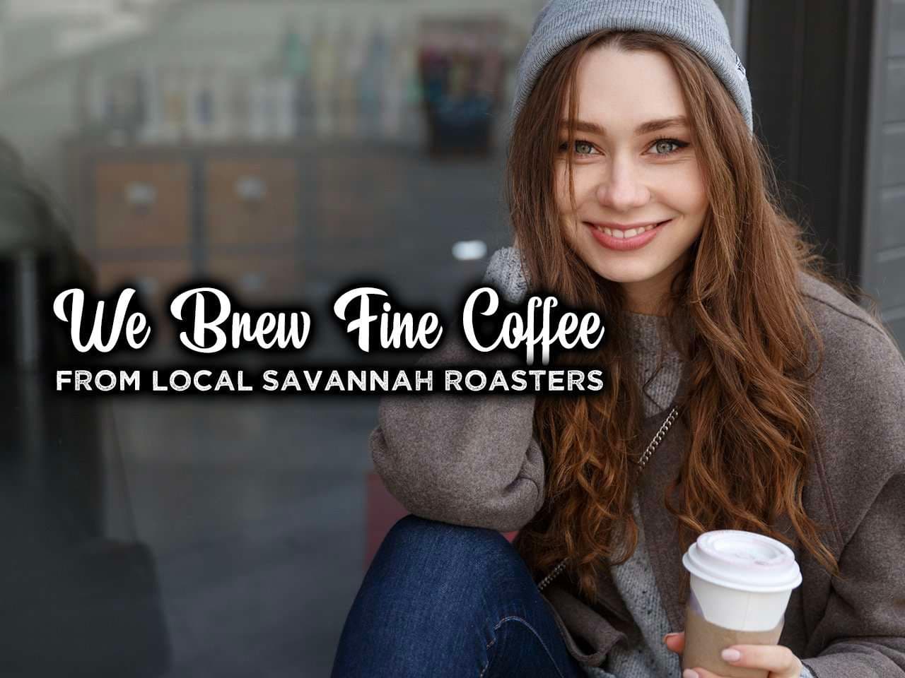 A cup of locally roasted coffee at Savannah Scone Company