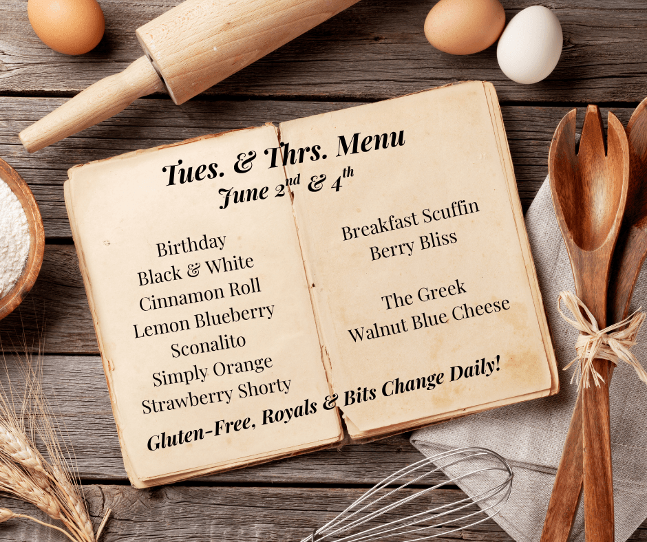 Savannah Scone Company Tuesday, Thursday menu